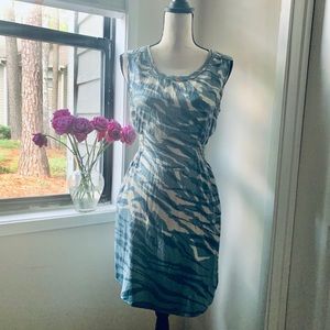 Banana Republic blue/cream silk dress, size 2